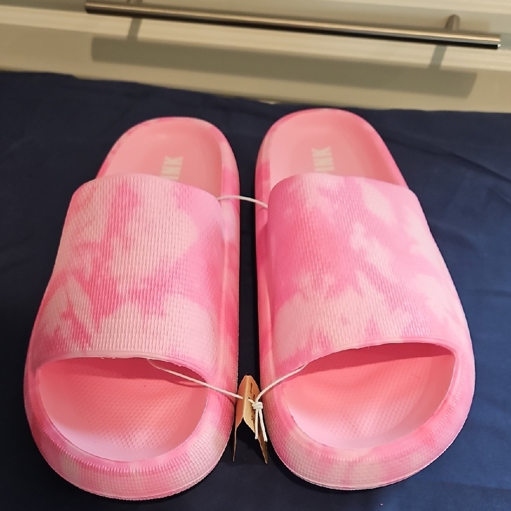 Victorias Secret Pink Tie-Dye Slide Sandals